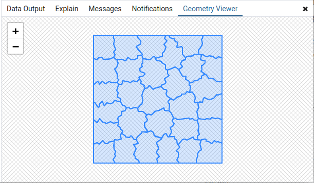 Voronoi polygons we’ll be calculating shared paths for. These arecalculated from random point clusters therefore they will not look exactly thesame with every query