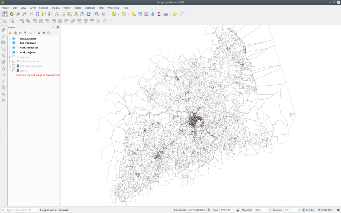 Noise composed of input data for Tartu county in Estonia