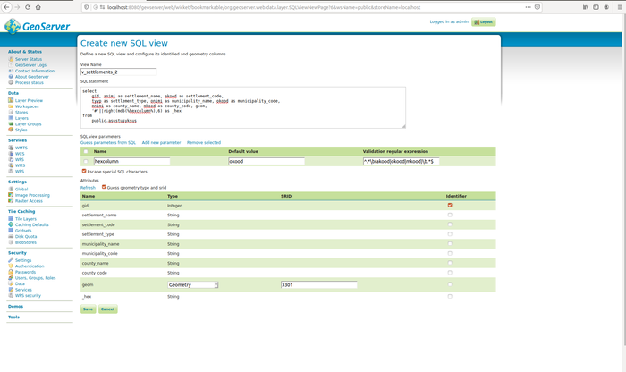 Setting up a SQL view layer with viewparams