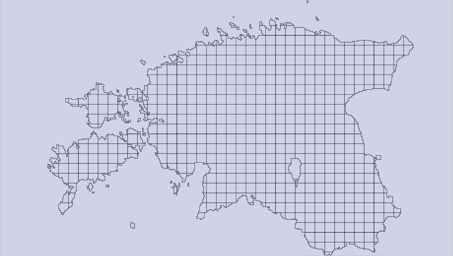 Aggregated “square grid” 10x10km square grid for Estonian population density data