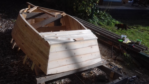 Laying the first bottom boards