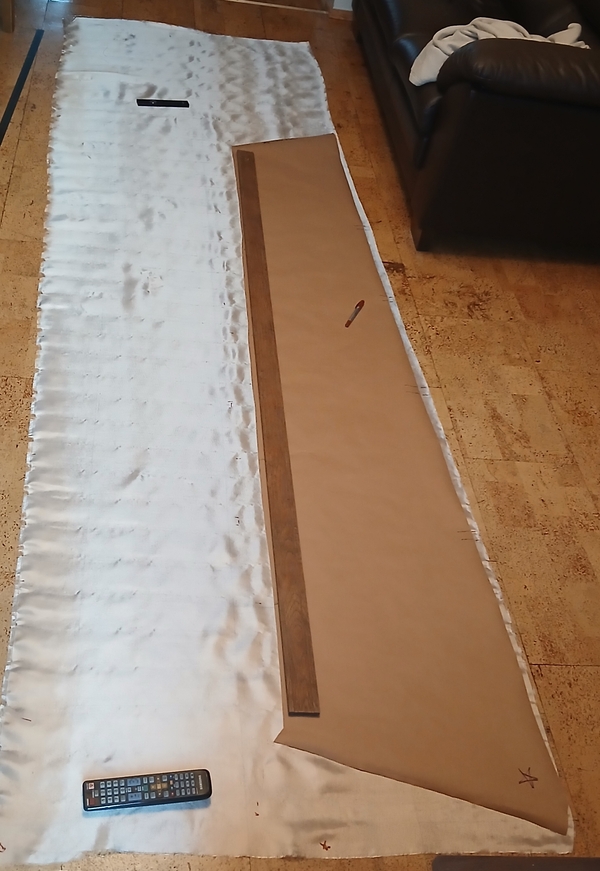 Fit the lofted pattern on cloth marking the cutline ..