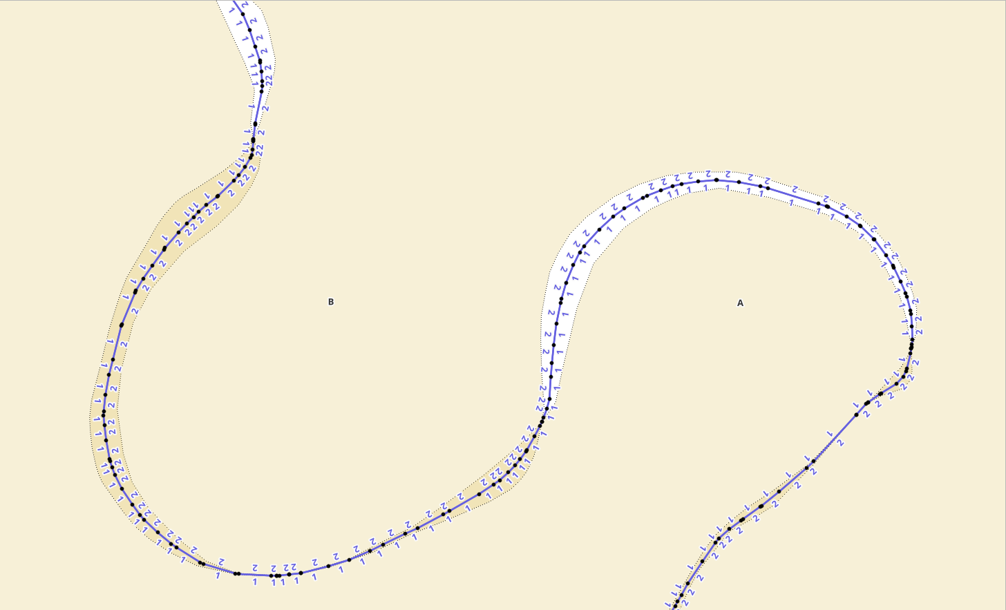 Segments helix right_orig_oid caculated from test polygons