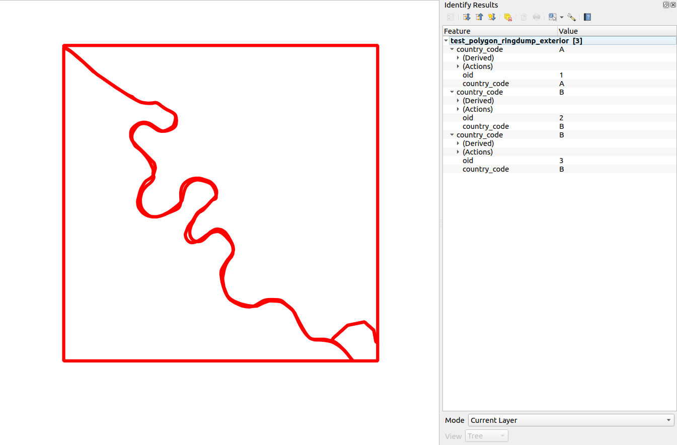 Test polygons rings dumped and exterior rings extracted